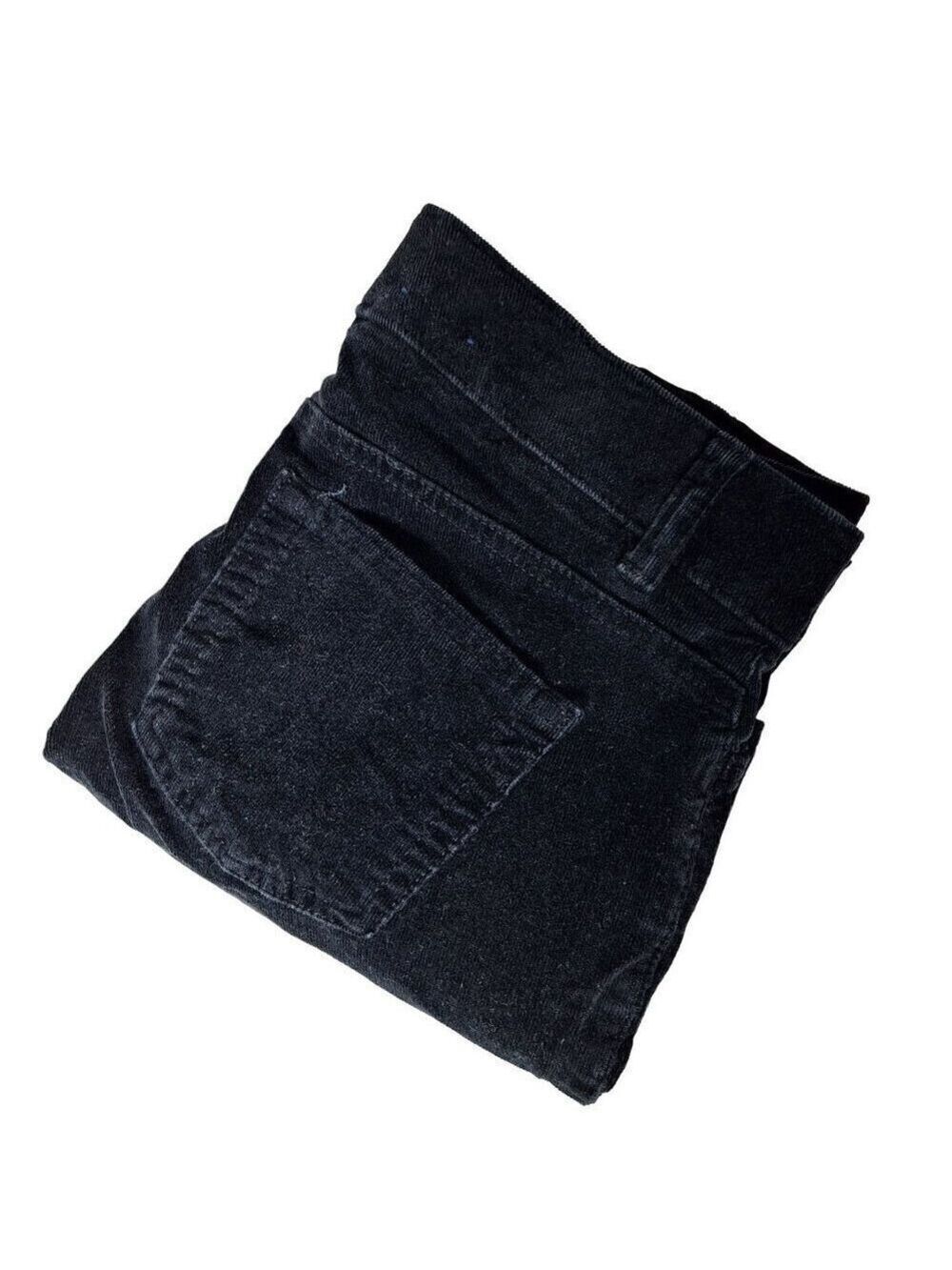 Chaps Corduroy Pants Women's Black Straight Leg Size 4